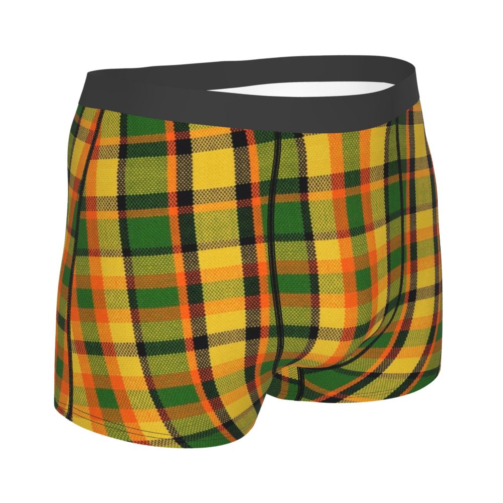 Black Watch Tartan Boxer Shorts for Men in Lycra and Polyester