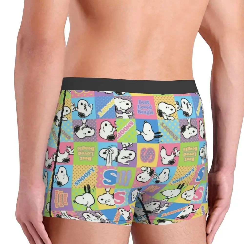 Snoopy Boxer Briefs for Men - Giggle Print Polyester Blend
