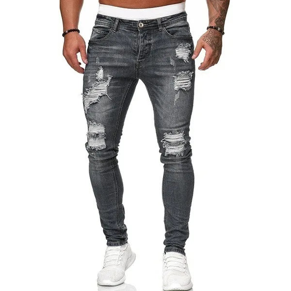 Mens Black Casual Slim Fit Jeans Pants