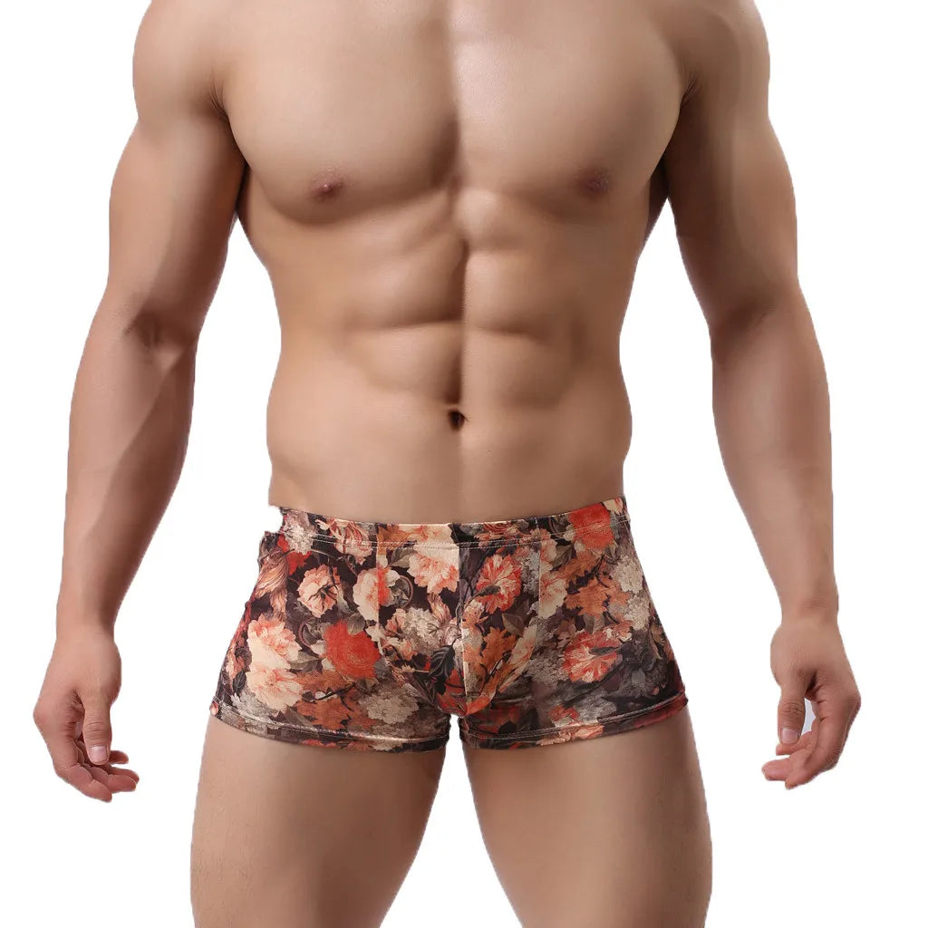 Nylon Printed Boxer Shorts for Men S-XXL