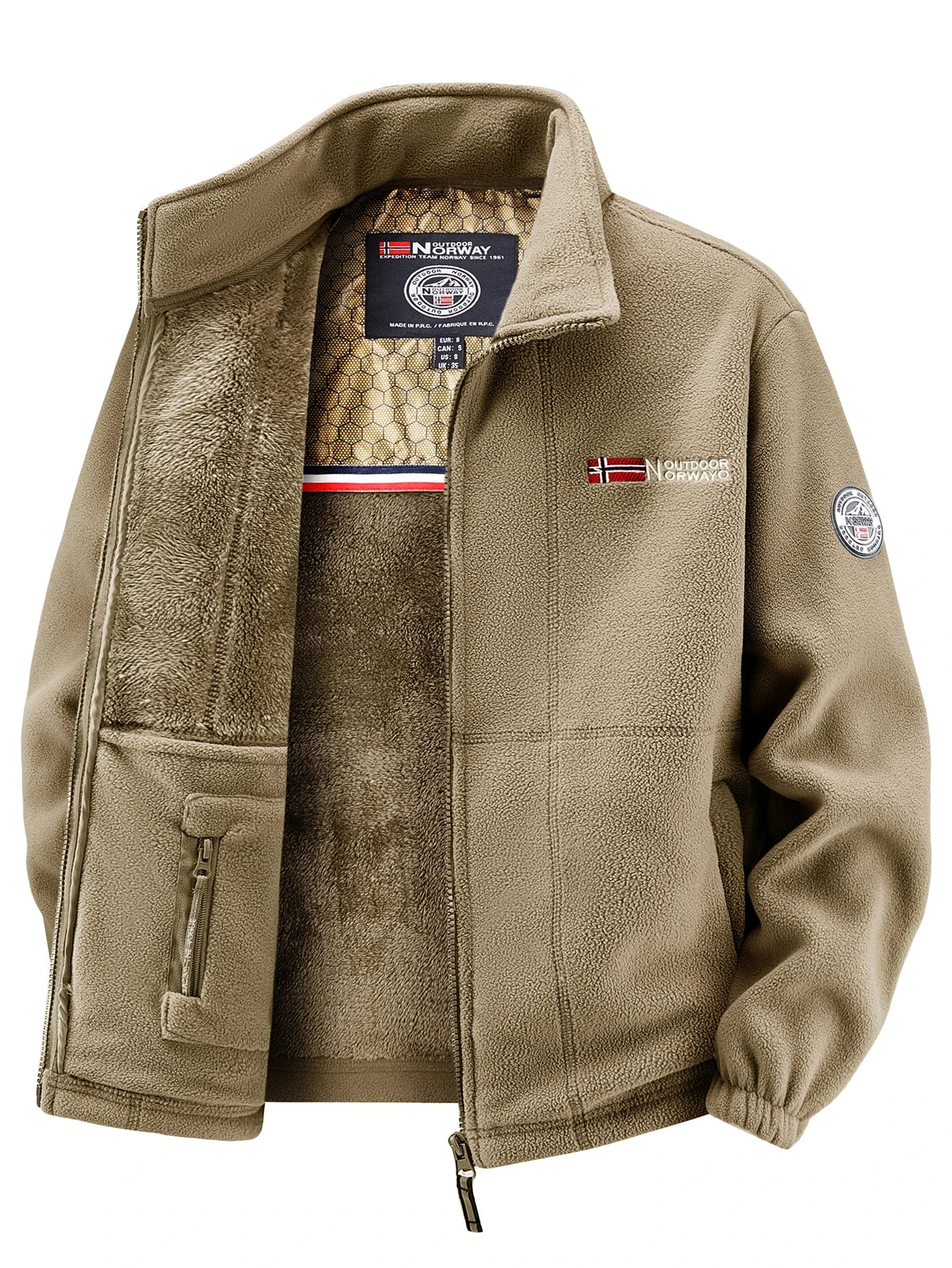 Men's Fleece Jacket, Soft and Skin-Friendly, Heat-Retaining and Wind-Resistant
