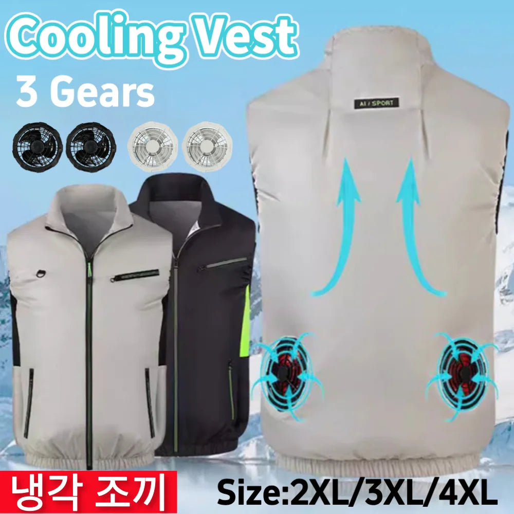 Cooling Vest Breathable Fan Vest Sleeveless Workwear