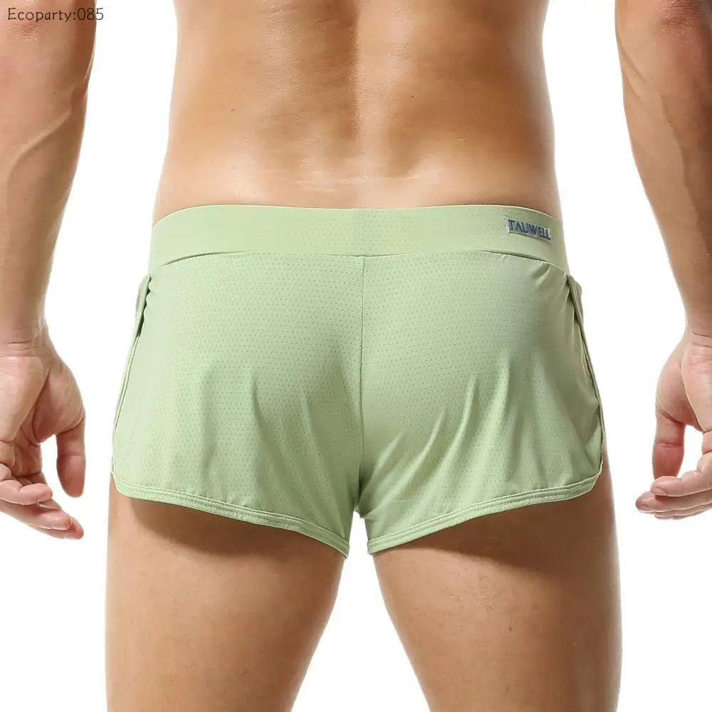 Sexy Men's Underwear Boxer Shorts Soft Loose Loungewear Men Sleep Bottoms Shorts Mesh Breathable Quick Dry Pants Shorts