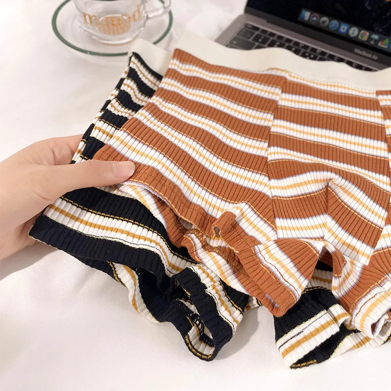 Men's Plus Size Cotton Boxer Briefs with Stripes