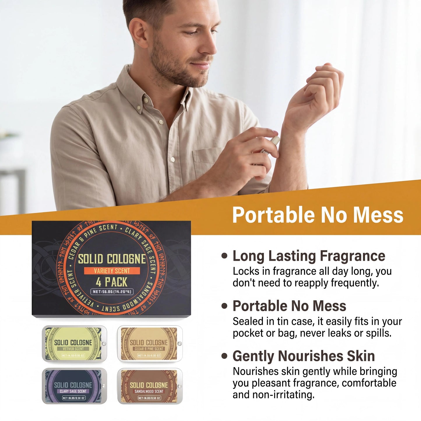 Pheromone Cologne Solid Perfume Balm Set for Men