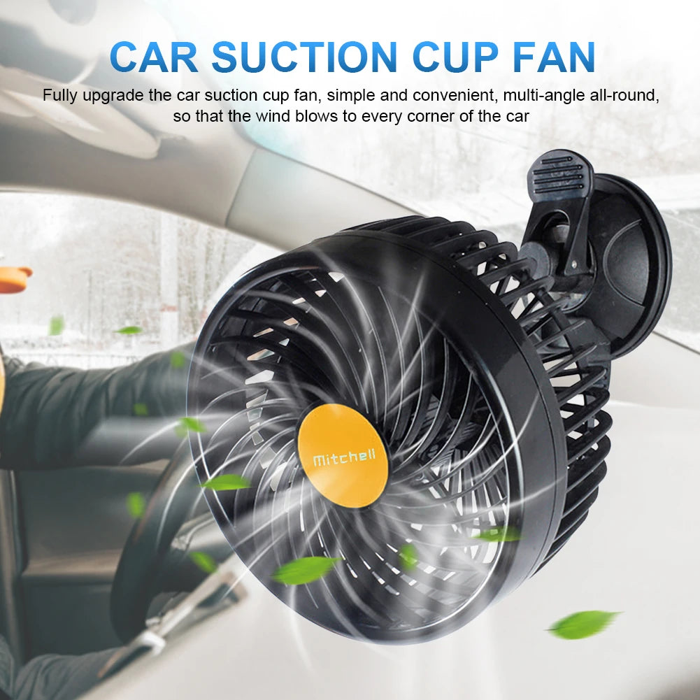 12V Car Cooling Fan Adjustable Electric Air Circulator