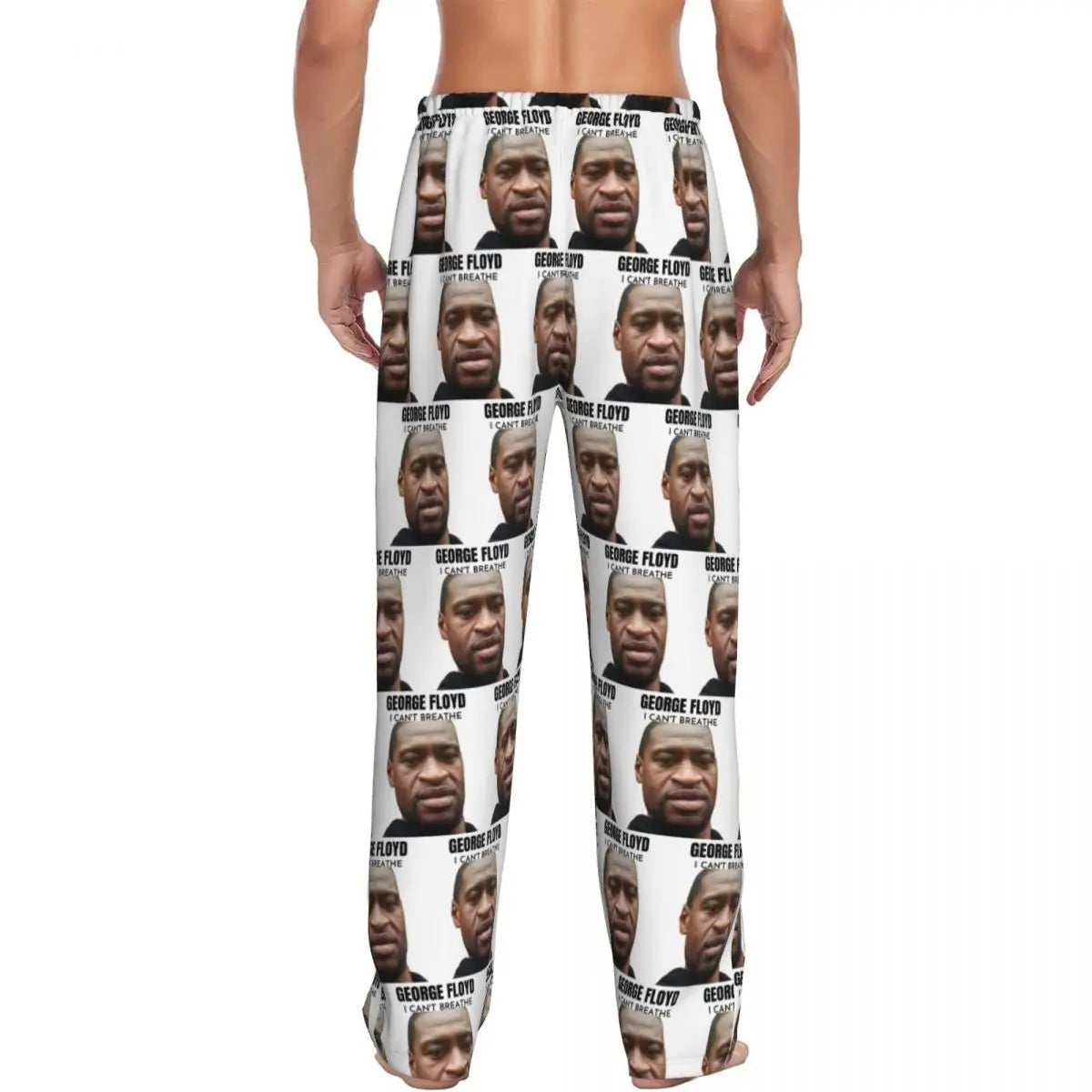 Custom George Floyd Pajama Pants Men Sleepwear Sleep Lounge Bottoms with Pockets