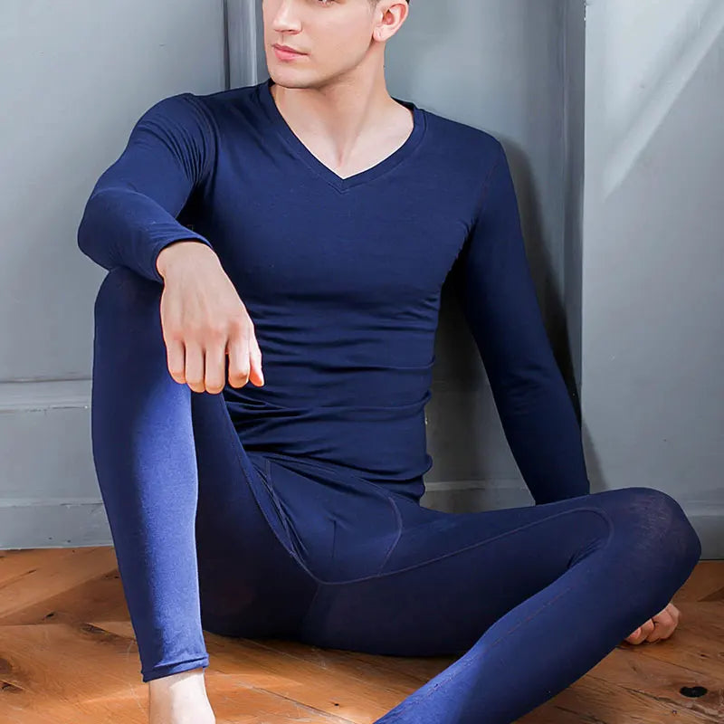 SEOBEAN Brand Long underwear set for men, V-neck autumn clothes 2026 +