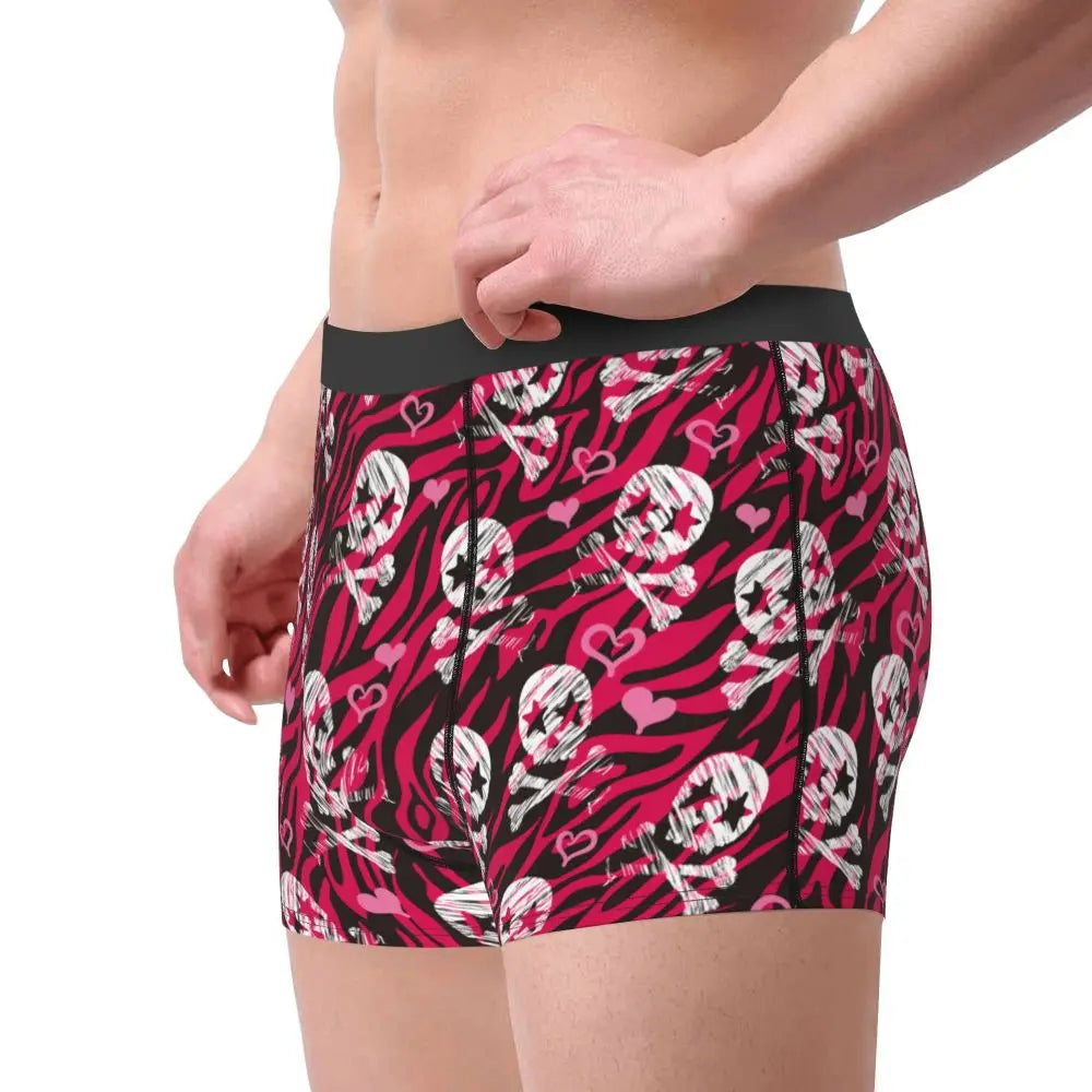 Zebra Star Skull Print Boxer Shorts for Men
