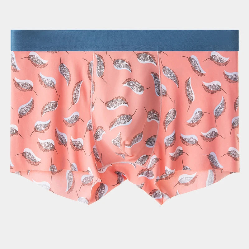 Men's Printed Boxer Shorts in Ice Silk