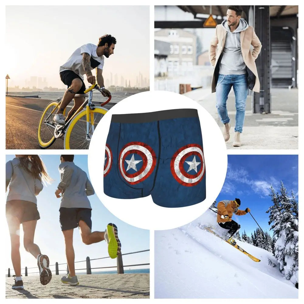 Captain America Comics Design Boxer Shorts for Men by MINISO