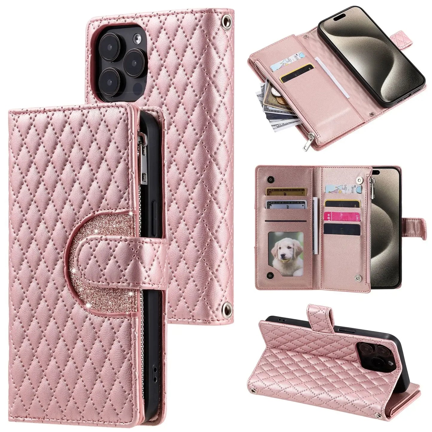 Flip Leather Case for iPhone 16 16e 15 14 13 12 11 8 7 Pro Max mini Plus