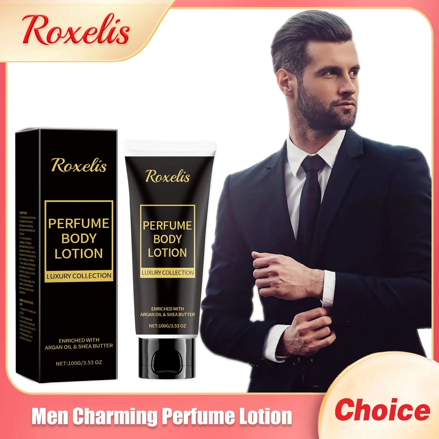 Roxelis Men Perfume Lotion Long Lasting Lemon Scent 100g