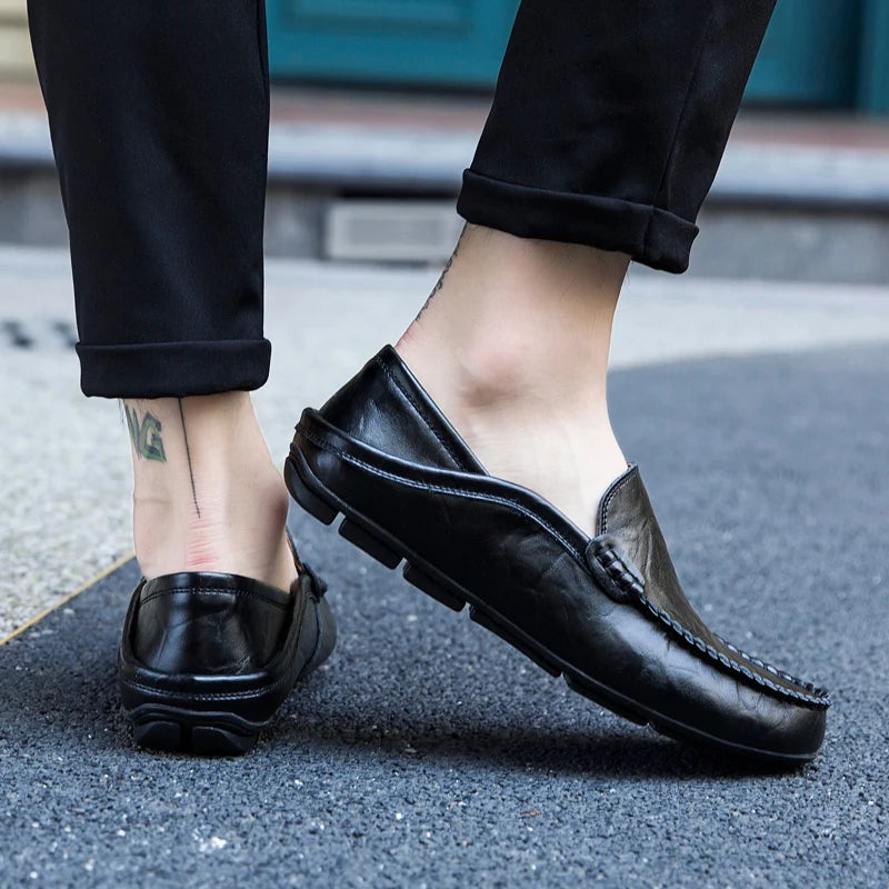 Men Shoes Casual Leather Mens Loafers Moccasins Designer Slip on Boat Shoes High Quality Chaussure Homme