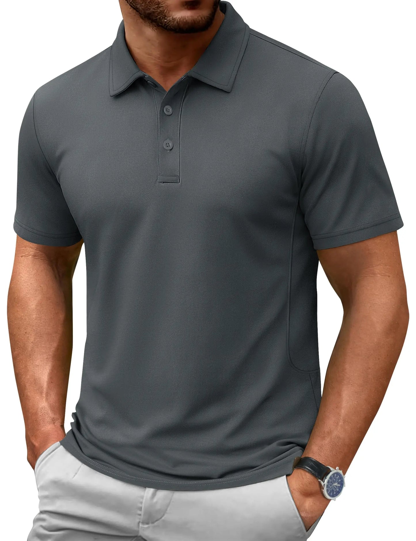 TACVASEN 72% Cotton Summer Golf Polo T-Shirt