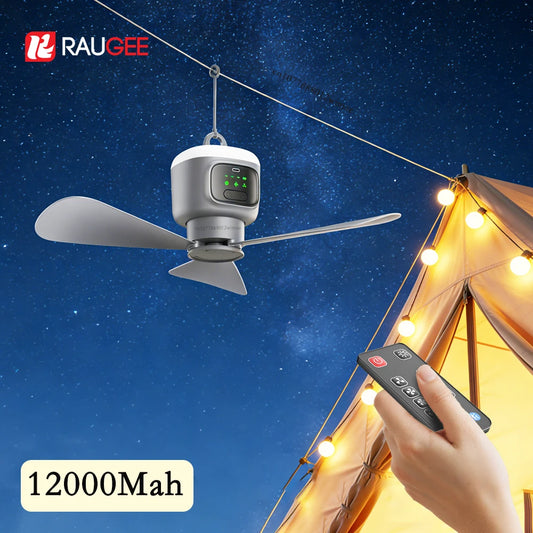 Portable 12000mAh Ceiling Fan With Remote Control