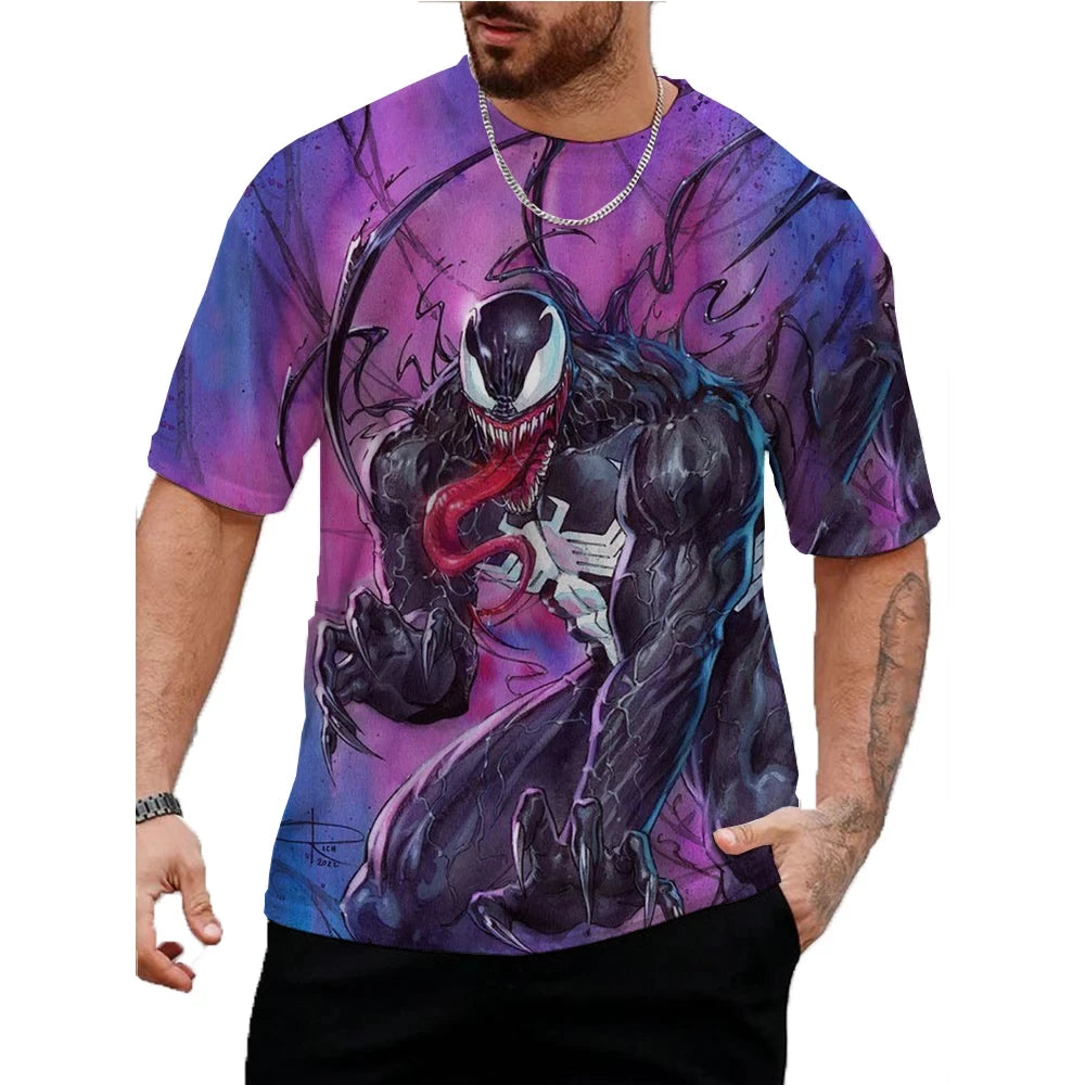 Marvel's Venom Print T-Shirt Casual Stylish Short Sleeve Streetwear