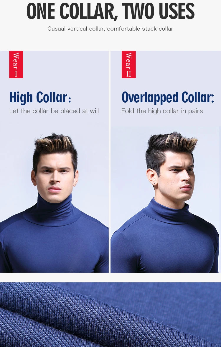 Men's Thermal Turtleneck Bohemian Lapel