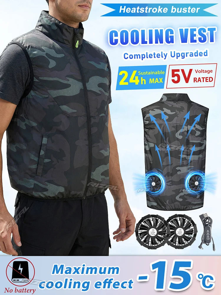 Wearable Cooling Vest Air-Conditioned Clothes for Outdoor Use