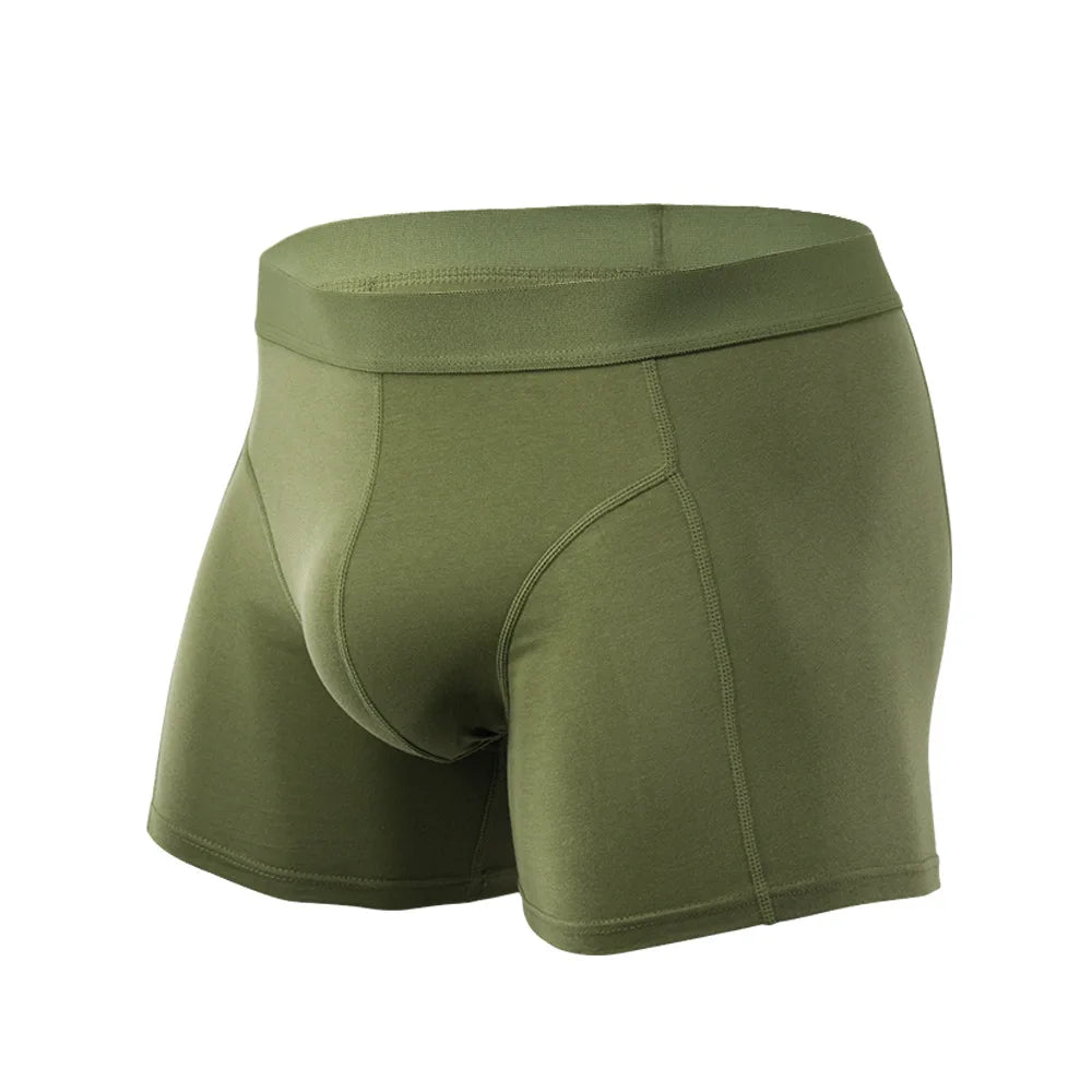 Cotton Boxer Shorts for Men - Middle Waist U Convex