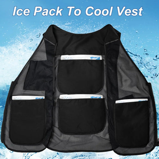 Cooling Vest With Ice Packs Adjustable Cold Vest For Hot Weather