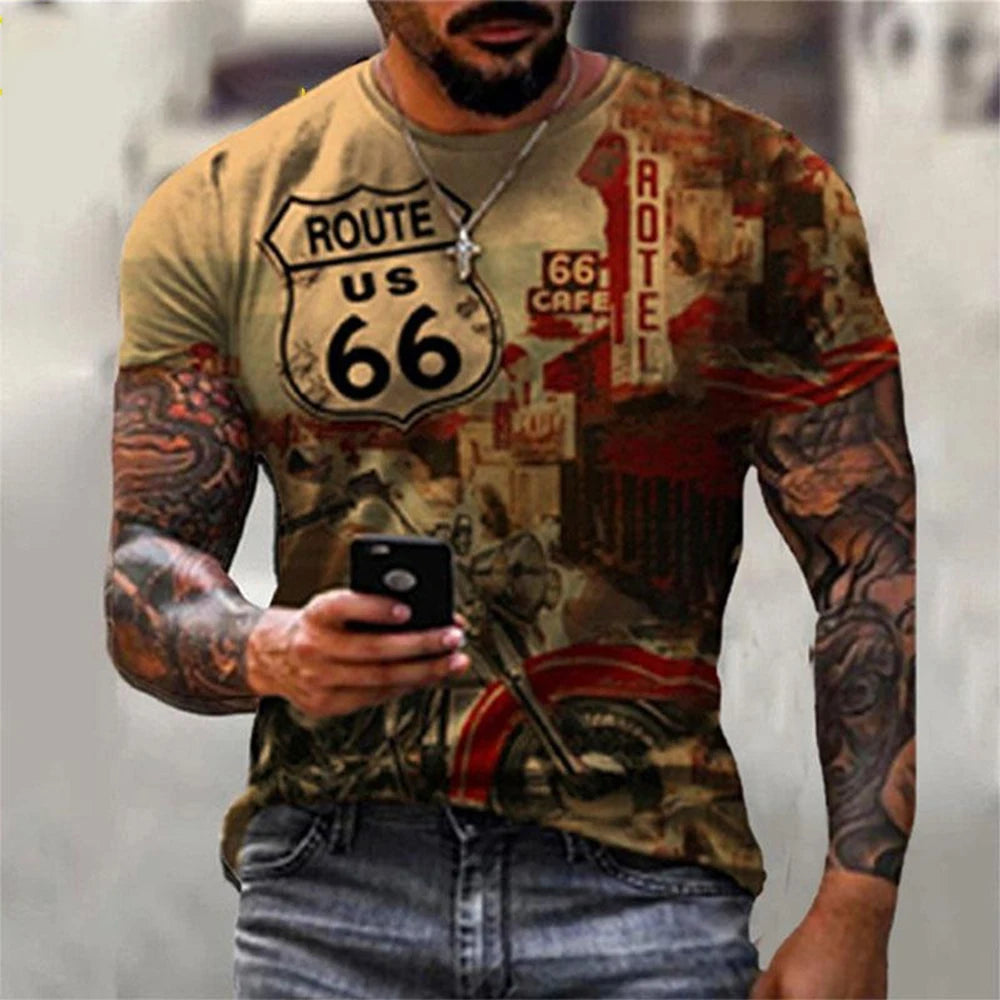 Men's 3D Printed Casual T-Shirt for Summer