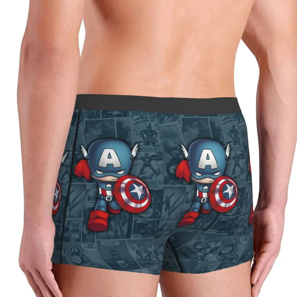 Captain America Comics Design Boxer Shorts for Men by MINISO