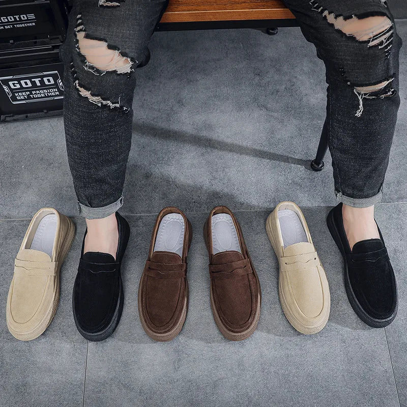 2026 Platform Men Loafers Lightweight Slip-On Casual Shoes
