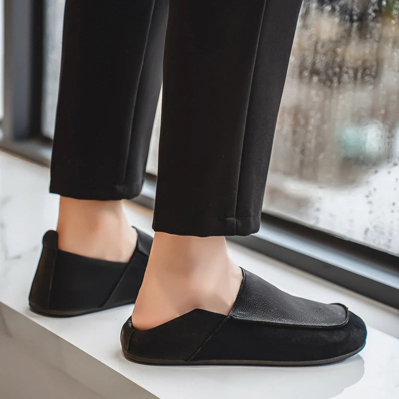 Mens Casual Soft Leather Loafers for Outdoor Walking
