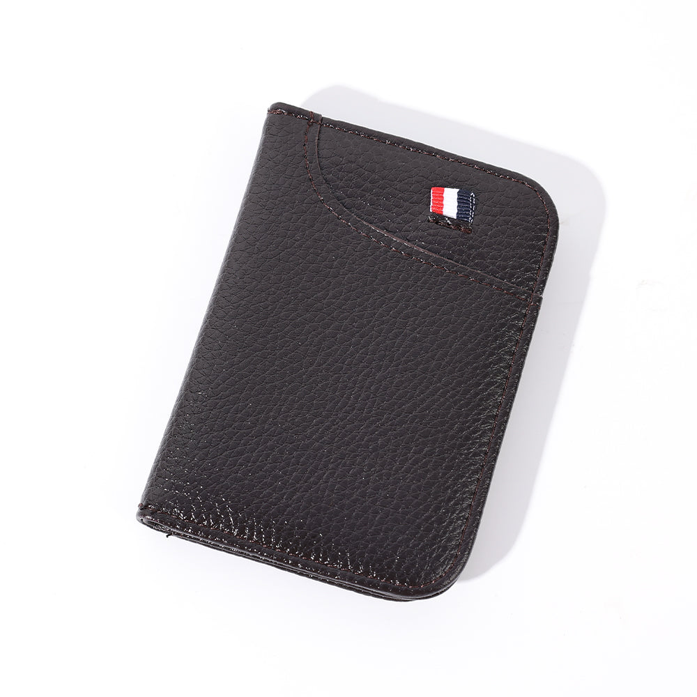 Portable Super Slim Soft Wallet Leather Mini Credit Card Wallet No Zipper