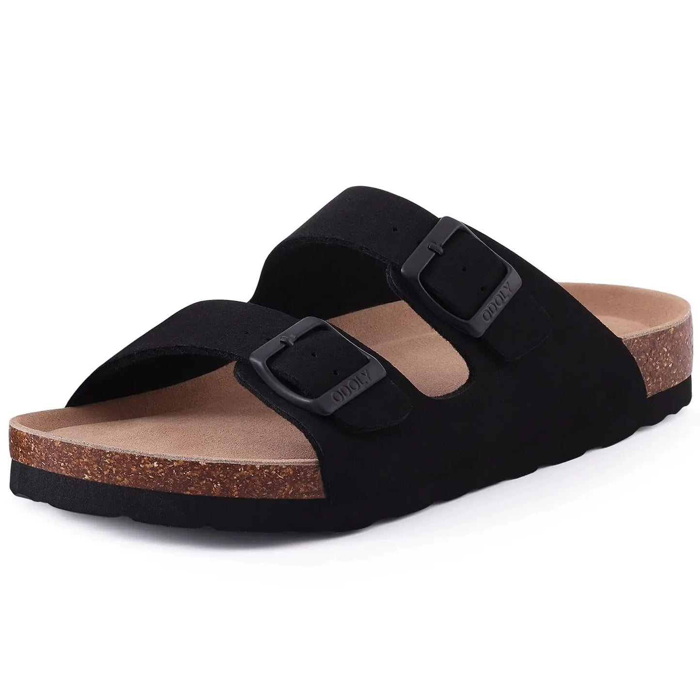 Asgard Women Cow Suede Clogs with Cork Sole and Buckle