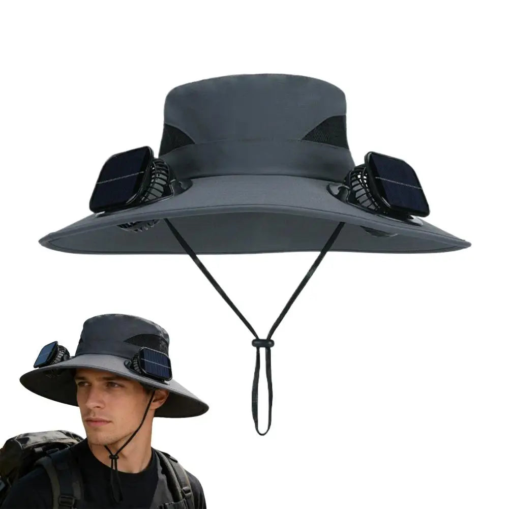 Solar Fan Hat for Men Women with Dual Solar Fans