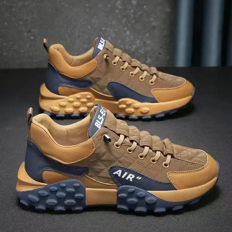 Thick Sole Men's Sneakers Lace Up Outdoor Running Shoes