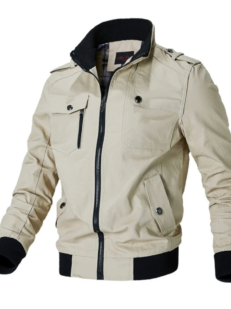 Bomber Jacket Men Fashion Casual Windbreaker Jacket Coat