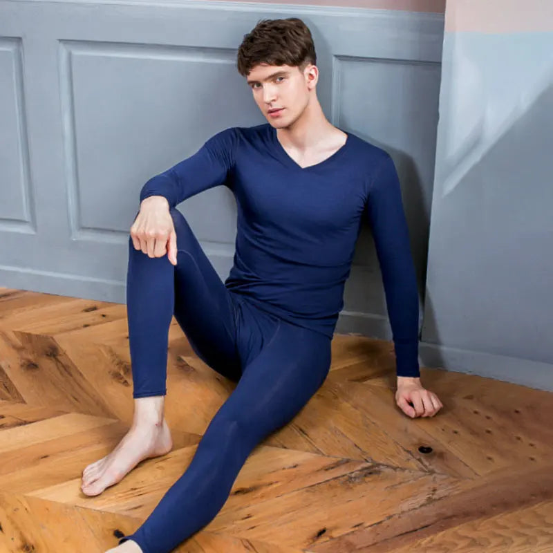 SEOBEAN Brand Long underwear set for men, V-neck autumn clothes 2026 +