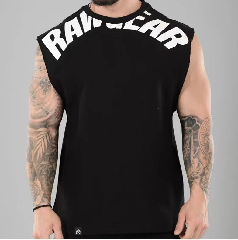 Men's Summer Cotton Tank Top Muscle Gym Fitness Workout Sleeveless Shirts O-Neck Vest Casual Sports Tops Male Trendy Breathable