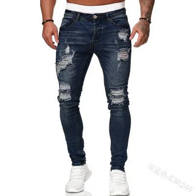 Mens Black Casual Slim Fit Jeans Pants