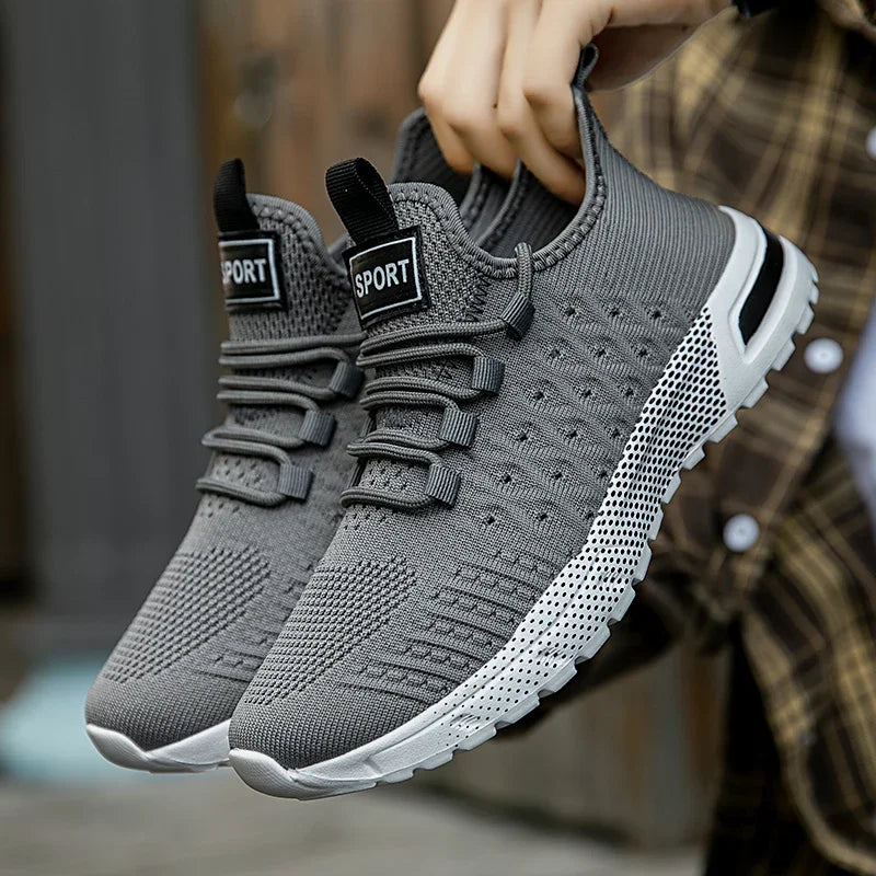 Mens Lightweight Breathable Lace Up Running Shoes