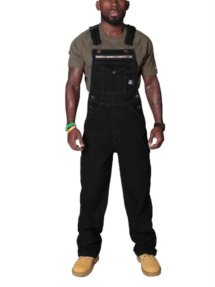 Men's Cotton Cargo Overalls for Casual Wear