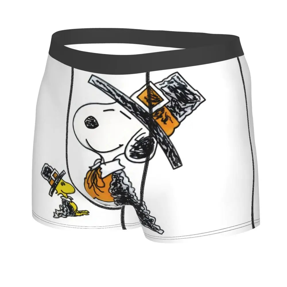 Snoopy Boxer Briefs for Men - Giggle Print Polyester Blend