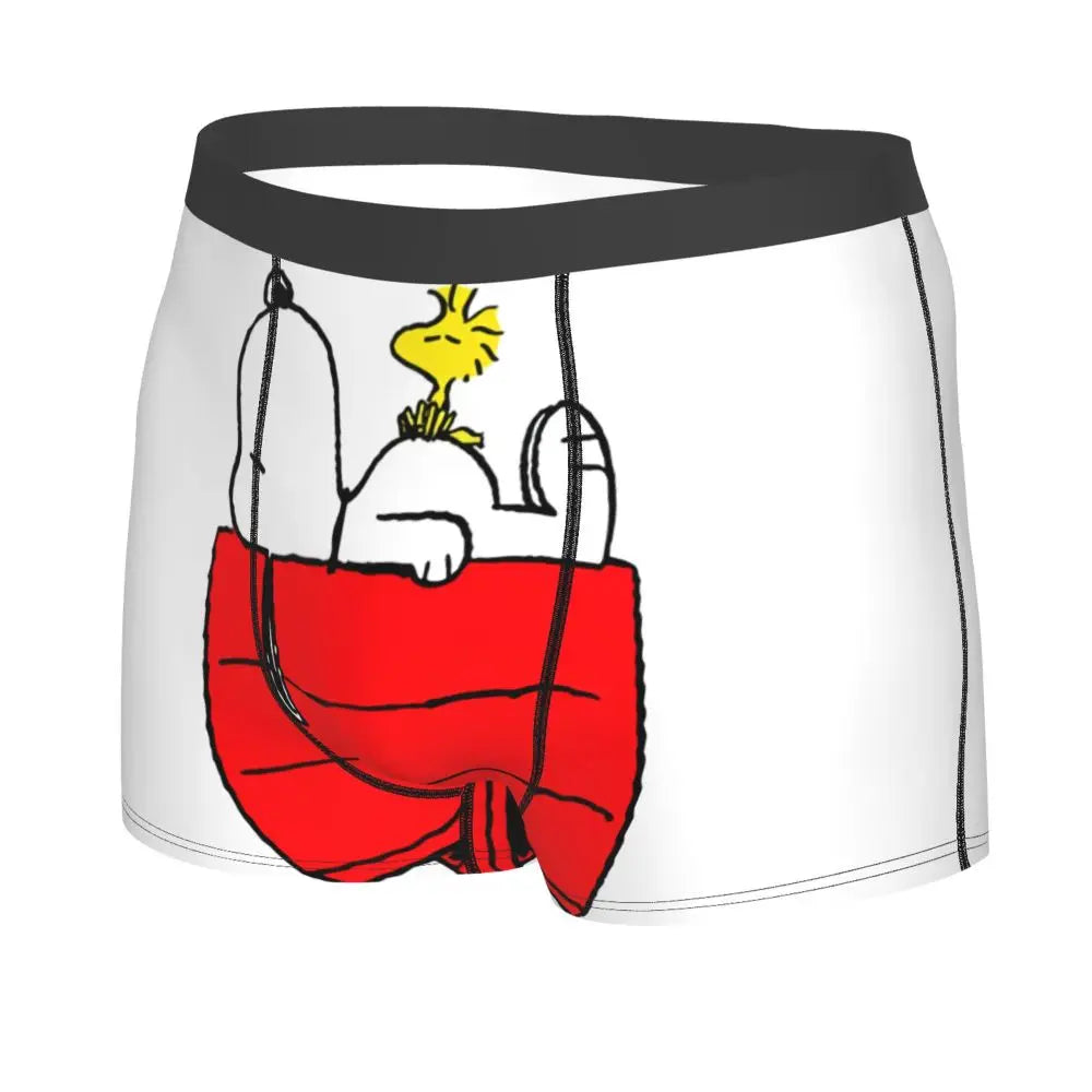 Snoopy Boxer Briefs for Men - Giggle Print Polyester Blend