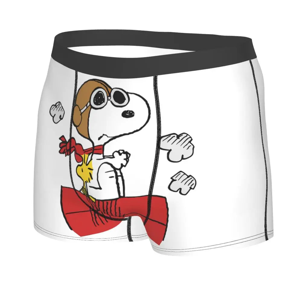 Snoopy Boxer Briefs for Men - Giggle Print Polyester Blend