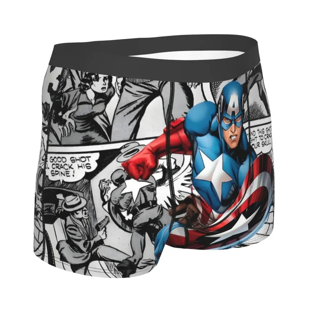 Captain America Comics Design Boxer Shorts for Men by MINISO