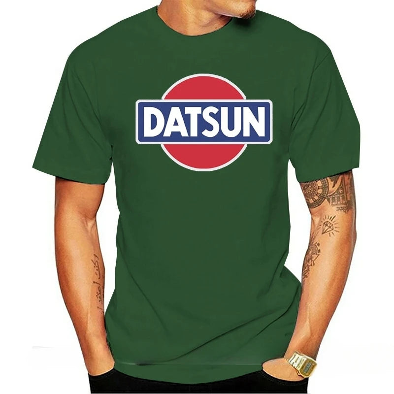 Mens Tops Clothing cotton tshirt men summer fashion t-shirt euro size t shirt Datsun Gray Retro Logo T-Shirt