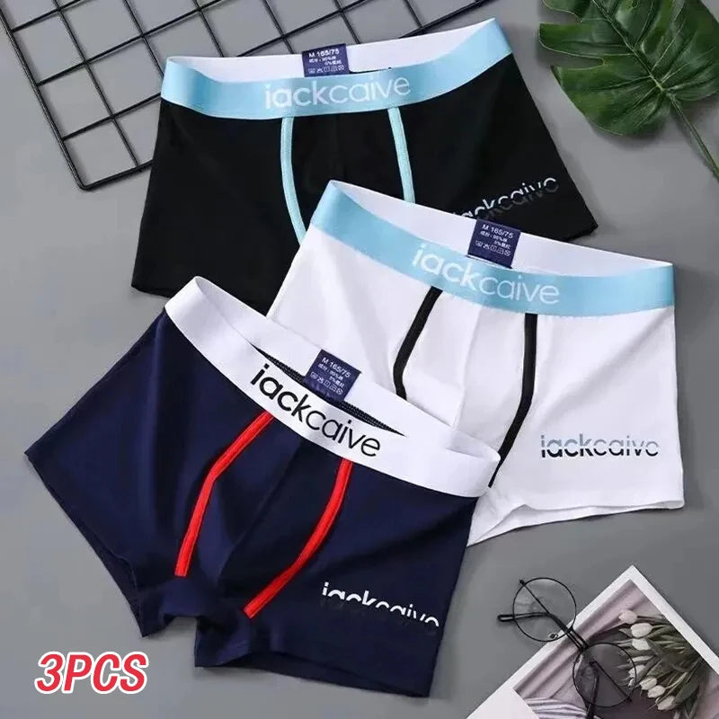 Cotton Men's Boxer Shorts 3Pcs Breathable M - 3XL