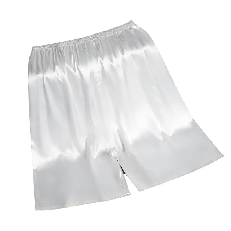 Sexy Sleepwear Men Semi Sheer Sleep Shorts Elastic Waist Silky Loungewear Comfort Casual Nightwear  Pajama Shorts Lounge Pants