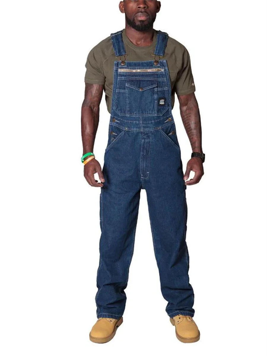 Men's Cotton Cargo Overalls for Casual Wear