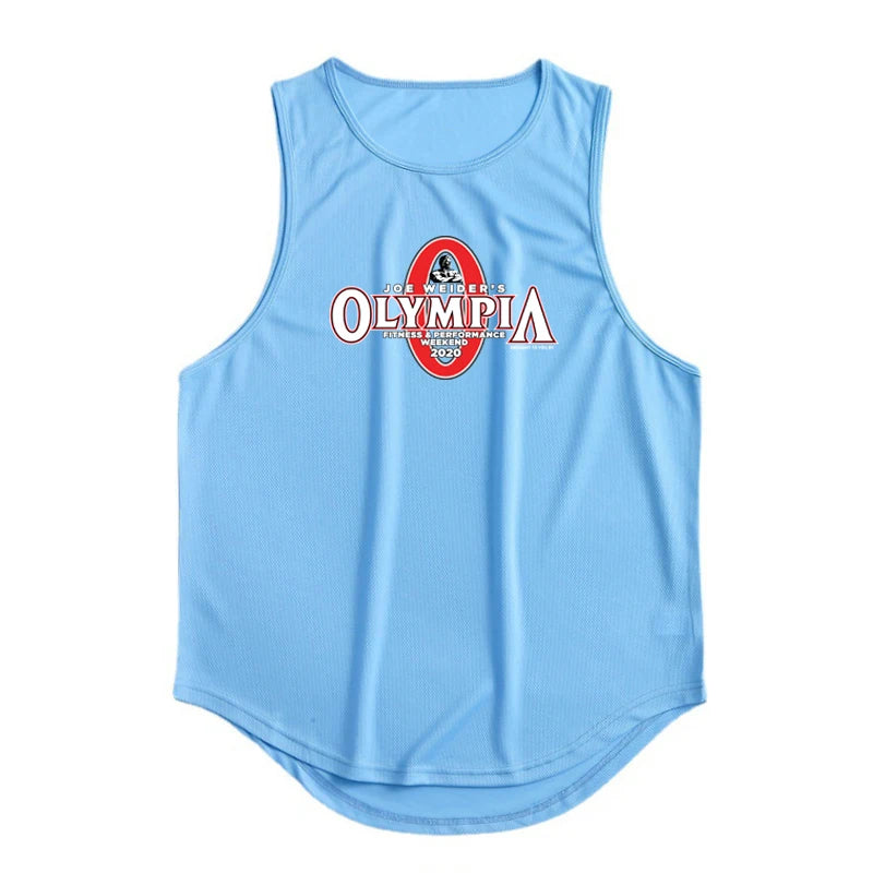 Mens Bodybuilding Gym Tank Tops Summer Fitness Clothing Mesh Quick Dry Loose Fit Sleeveless T Shirts Men Muscle Running Vest