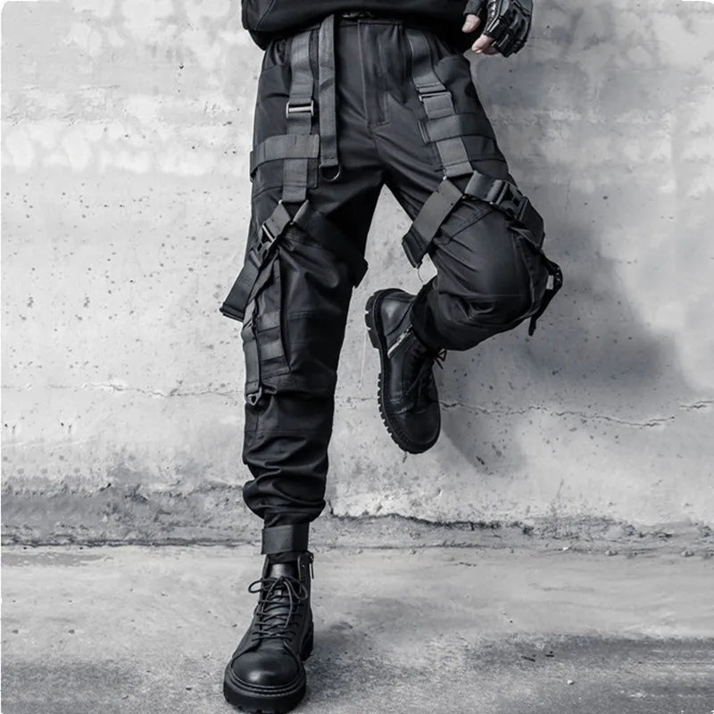 Cyber Punk Cargo Pants Men Polyester Safari Style