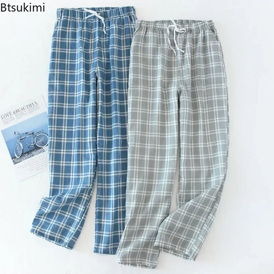 Men's Cotton Gauze Sleep Trousers for Comfortable Nights